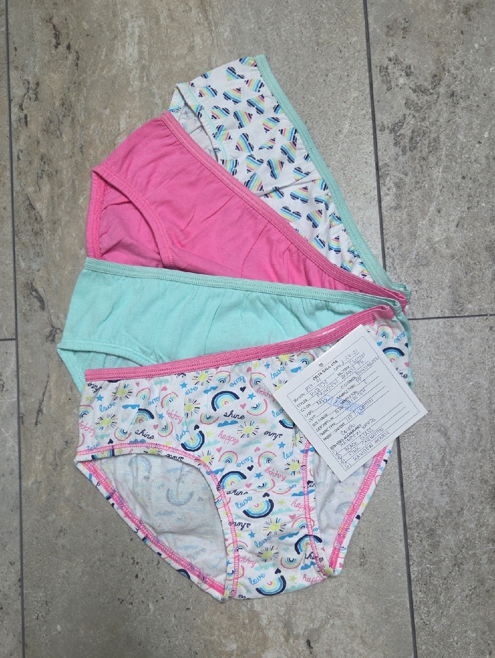Maidenform Girls' Rainbow & Solid Briefs - Pink, Mint, White
